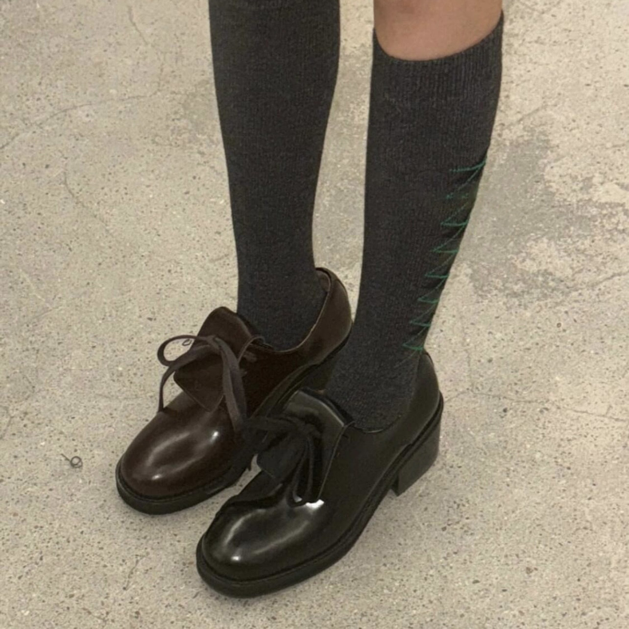 Leather Work Outfit - Sepatu Derby Wanita Kulit dengan Tali