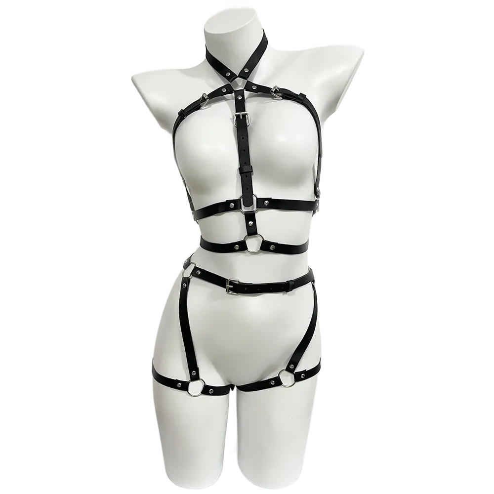 Leather Work Harness - Tali Kekang untuk Wanita Kaki Kulit