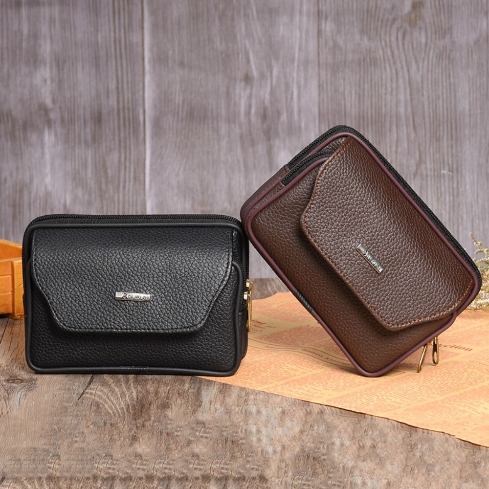 Leatherwork Fasteners - Tas Pinggang Pria Kulit PU Kasual