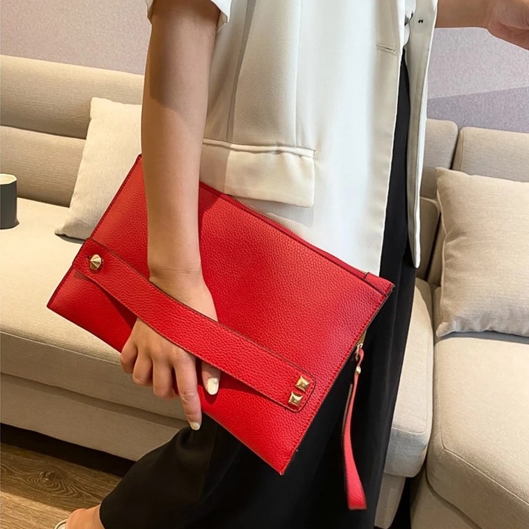 Leatherwork Rivets - Tas Tangan Mewah Modis Tas Wanita