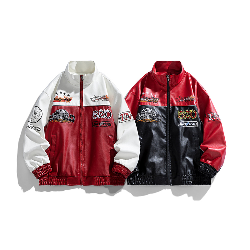 Leather Work Jacket - Jaket Kulit Imitasi Trendi Tampan untuk