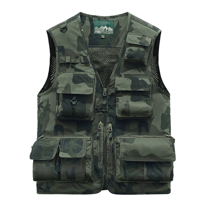 Leather Work Vest For Men - Rompi bordir pakaian memancing mantel rekreasi