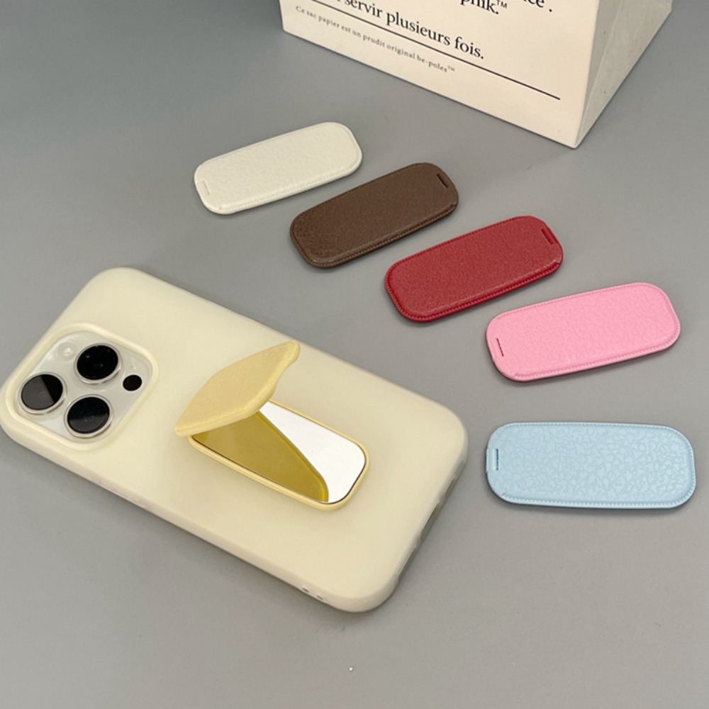 Leatherwork Table - Cermin Rias Mini Lipat Motif Kulit