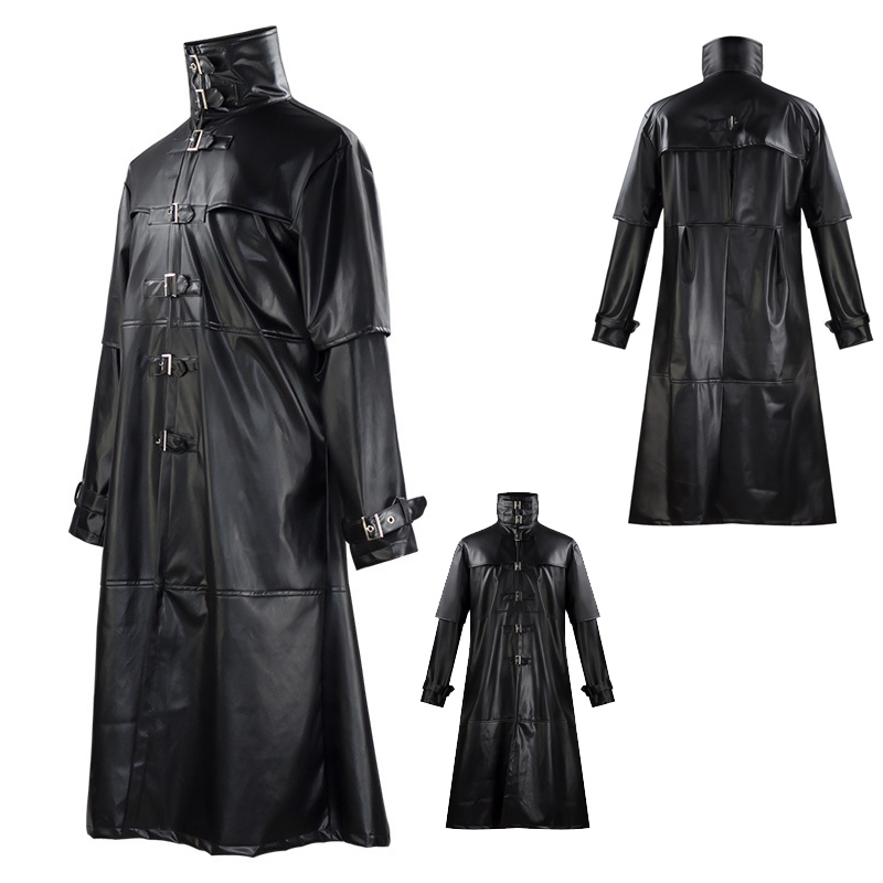 Leather Work Jacket - Kostum Cosplay Dokter Wabah Pria, Mantel