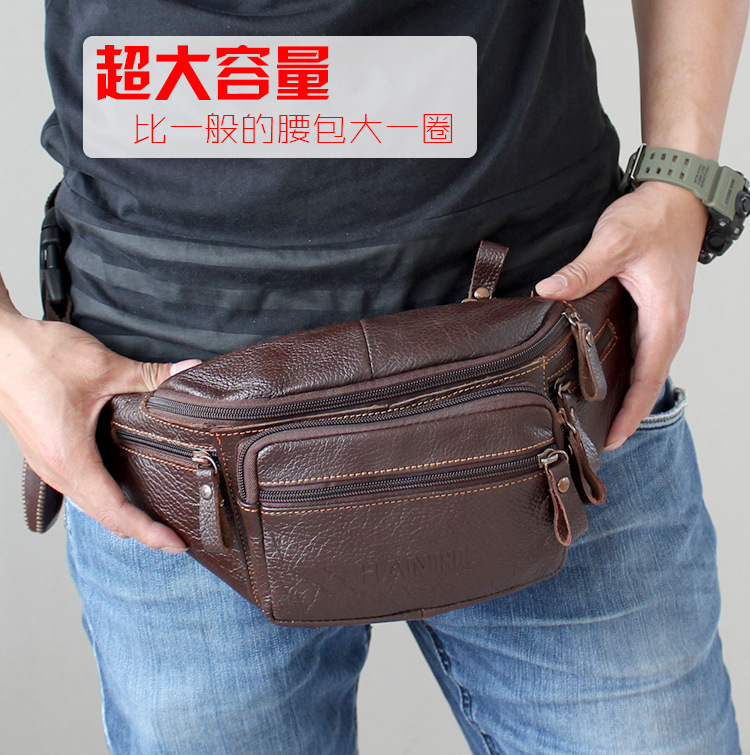 Leatherwork Fasteners - Tas pinggang pria kulit sapi asli,