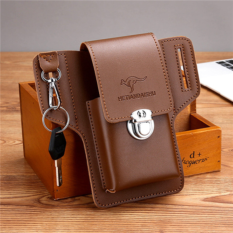 Leatherwork Fasteners - Tas Sabuk Ponsel untuk Pria, Kantong