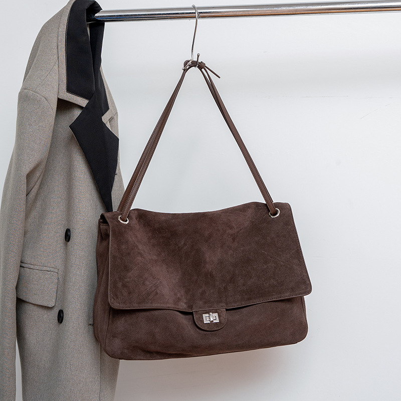Leatherwork Fasteners - Tas Selempang Kulit Suede Asli untuk