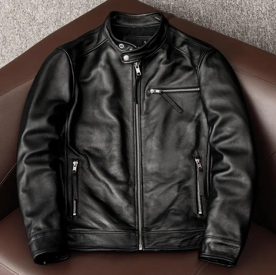 Leather Work Jacket - Grosir. 100% pakaian kulit sapi asli.