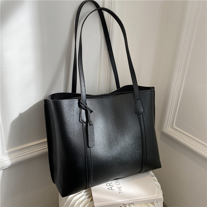 Tas Tote Kulit Imitasi Hitam K - Leatherwork Fasteners ulasan dan harga