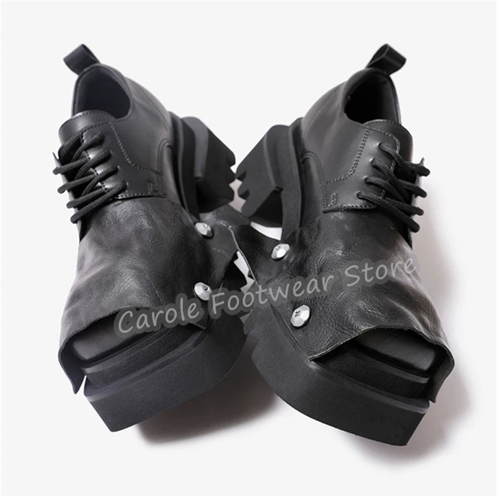 Sepatu Derby Pria Model Fashio - Leatherwork Rivets ulasan dan harga