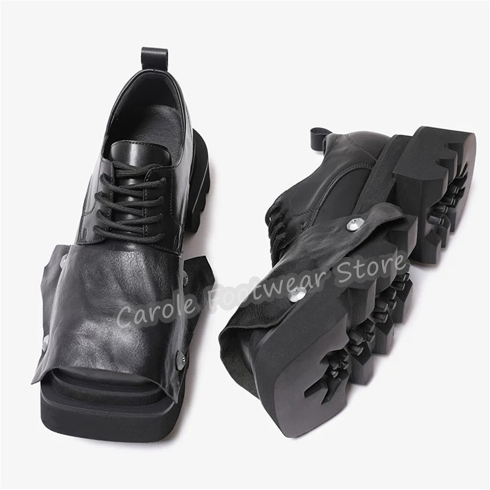 Sepatu Derby Pria Model Fashio - Leatherwork Rivets ulasan dan harga
