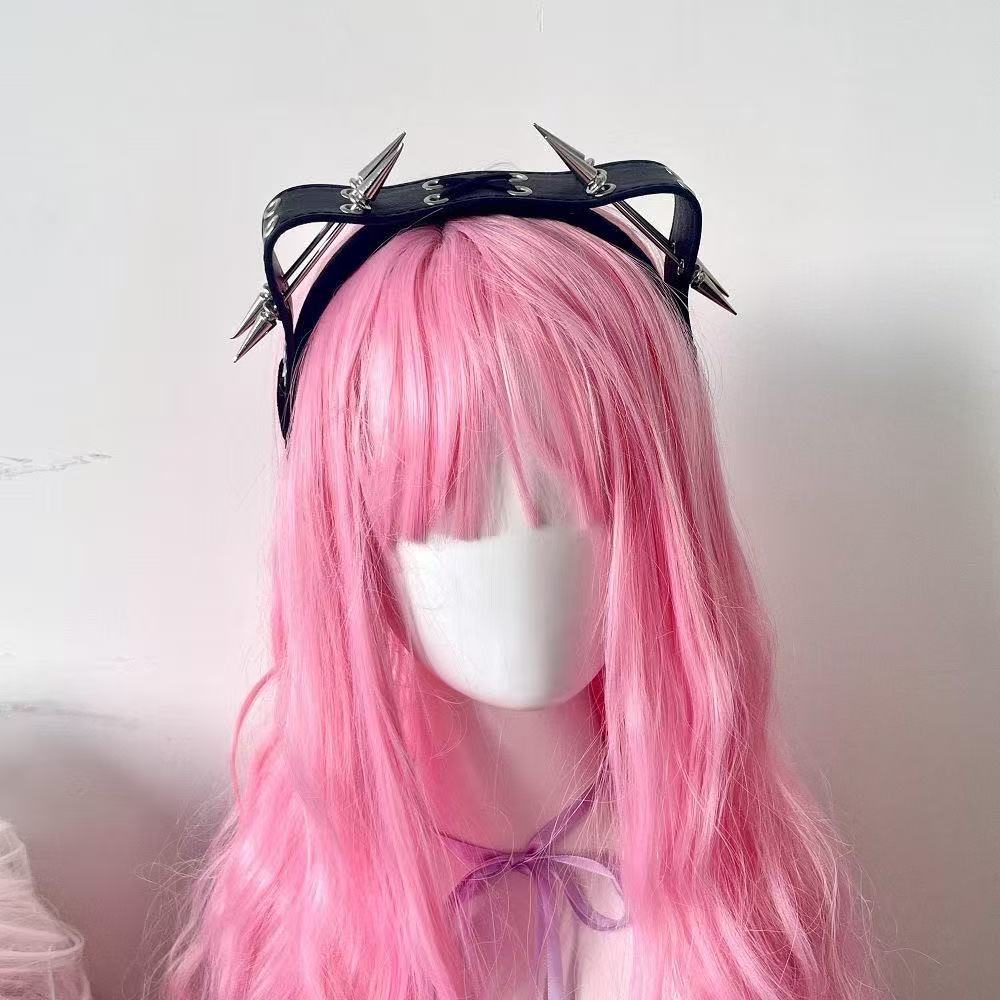 Headband Punk Harajuku dengan  - Leatherwork Rivets ulasan dan harga
