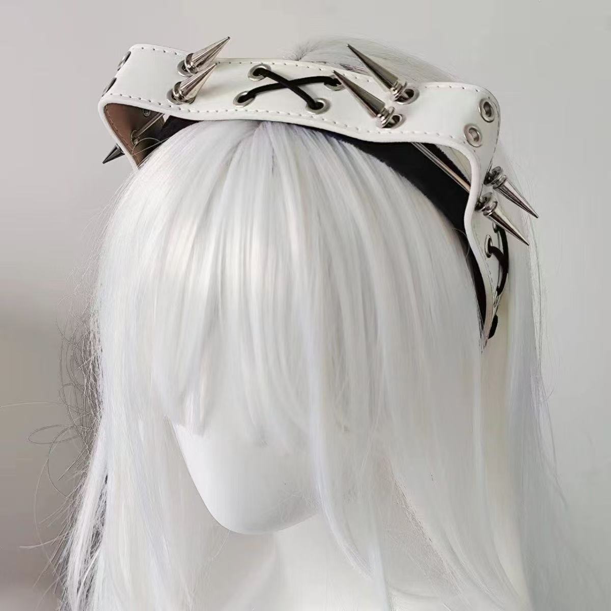 Headband Punk Harajuku dengan  - Leatherwork Rivets ulasan dan harga