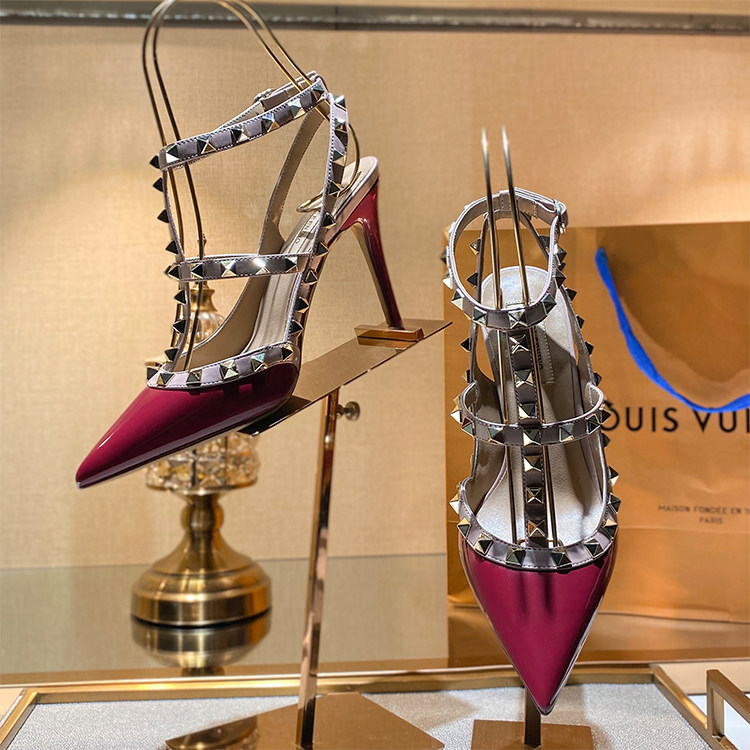 Sandal Gladiator Wanita Hak Ti - Leatherwork Rivets ulasan dan harga
