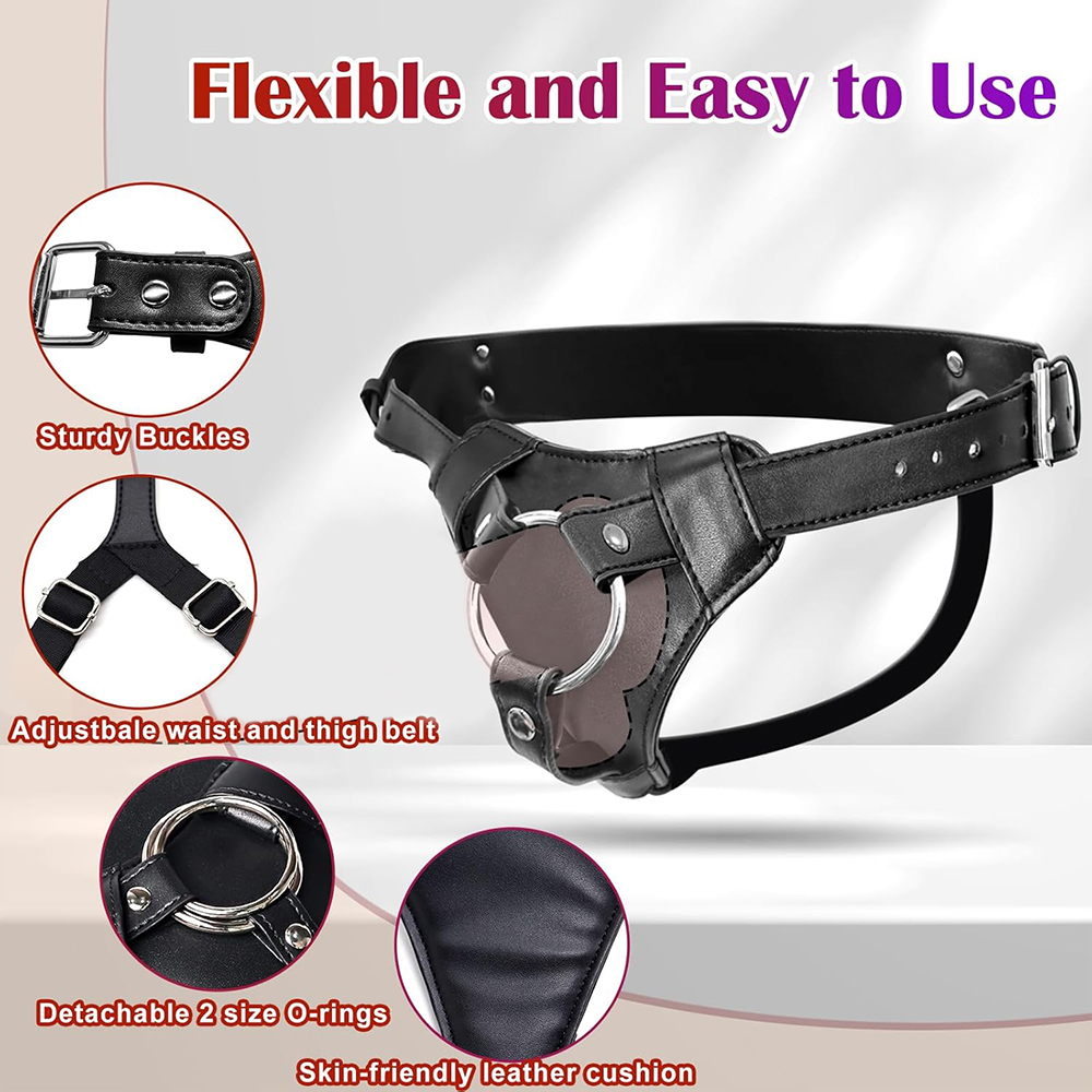 Harness Dildo Strap On Mainan  - Leather Work Harness ulasan dan harga