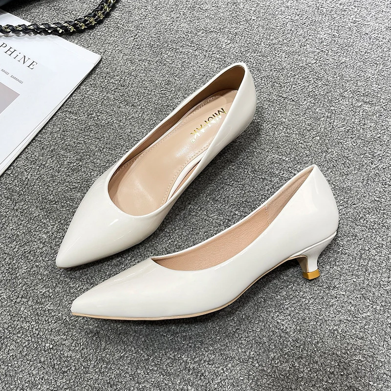 Sepatu hak tinggi kecil rendah - Leather Work Japan ulasan dan harga