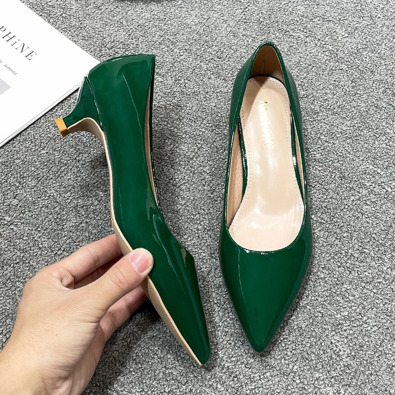 Sepatu hak tinggi kecil rendah - Leather Work Japan ulasan dan harga