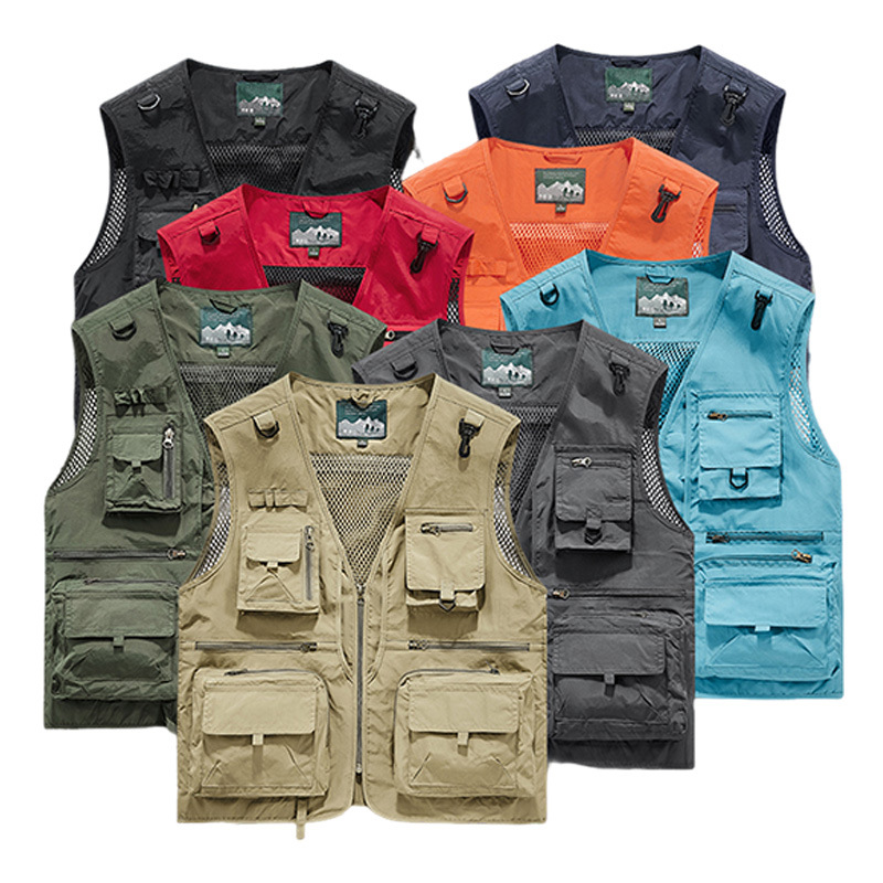 Rompi Kerja Multi-saku Pakaian - Leather Work Vest For Men ulasan dan harga