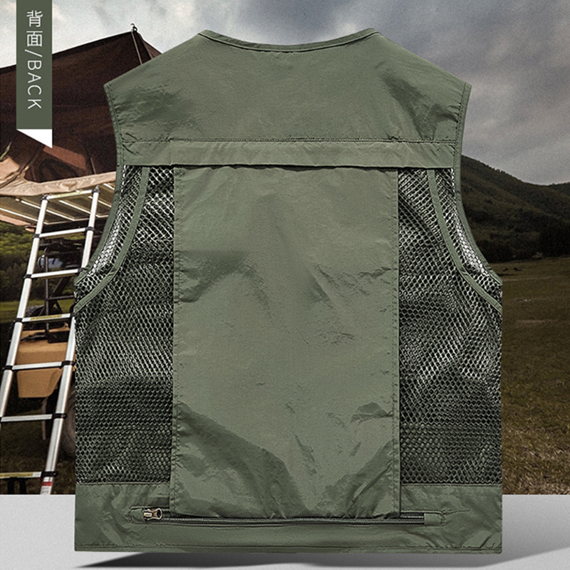 Rompi Kerja Multi-saku Pakaian - Leather Work Vest For Men ulasan dan harga