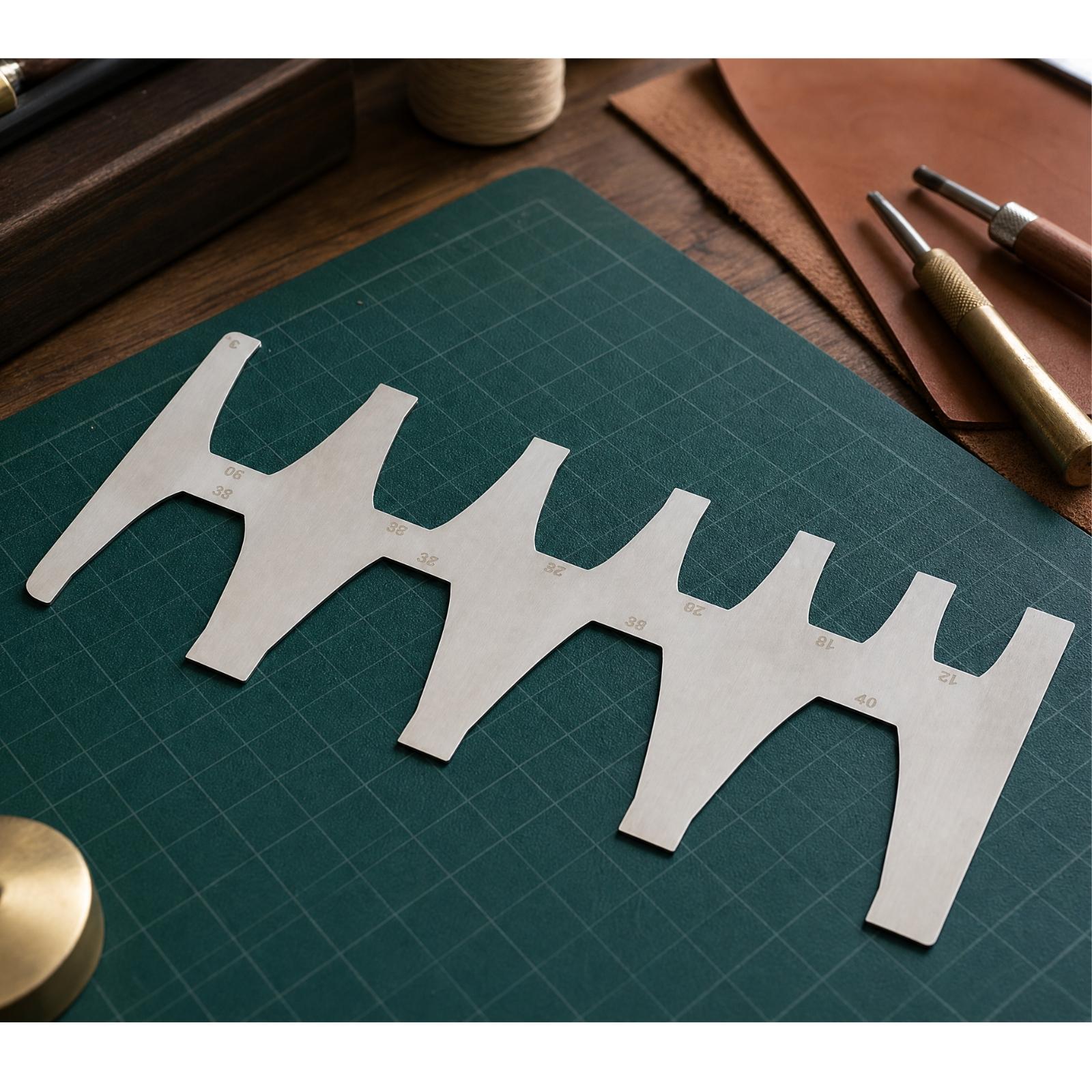 Penggaris Templat Ujung Sabuk, - Leatherwork Free Patterns ulasan dan harga