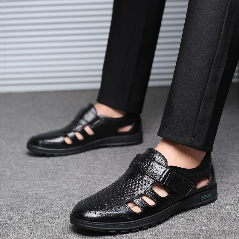 Sandal Kulit Pria Sandal Musim - Leather Work Outfit ulasan dan harga