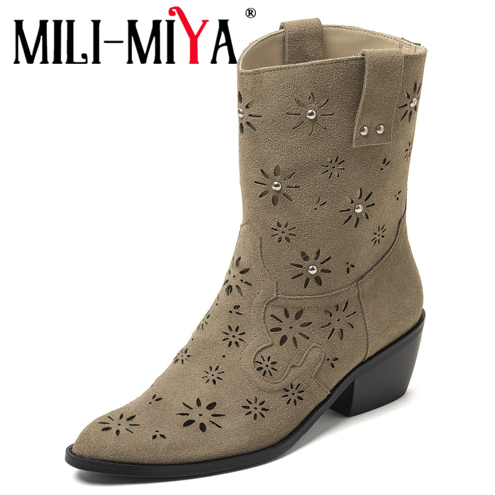 Sepatu Boots Wanita MILI-MIYA  - Leather Work Outfit ulasan dan harga