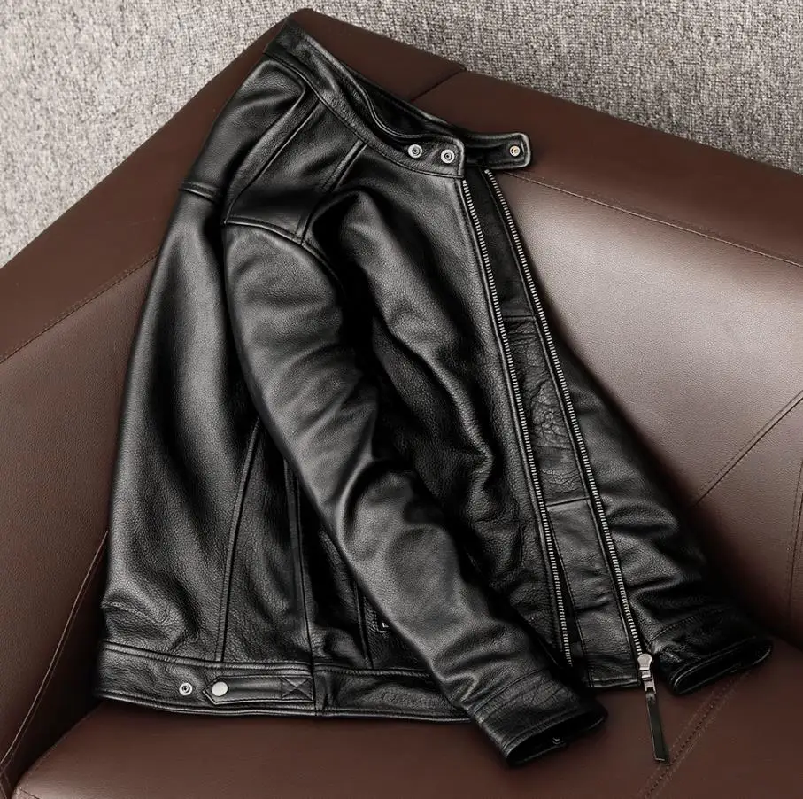 Grosir. 100% pakaian kulit sap - Leather Work Jacket ulasan dan harga