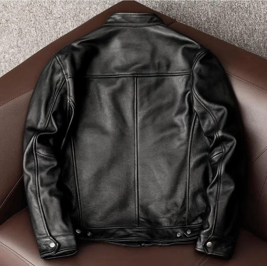 Grosir. 100% pakaian kulit sap - Leather Work Jacket ulasan dan harga