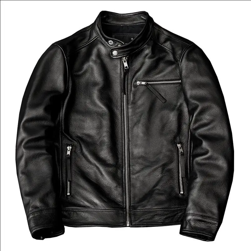 Grosir. 100% pakaian kulit sap - Leather Work Jacket ulasan dan harga